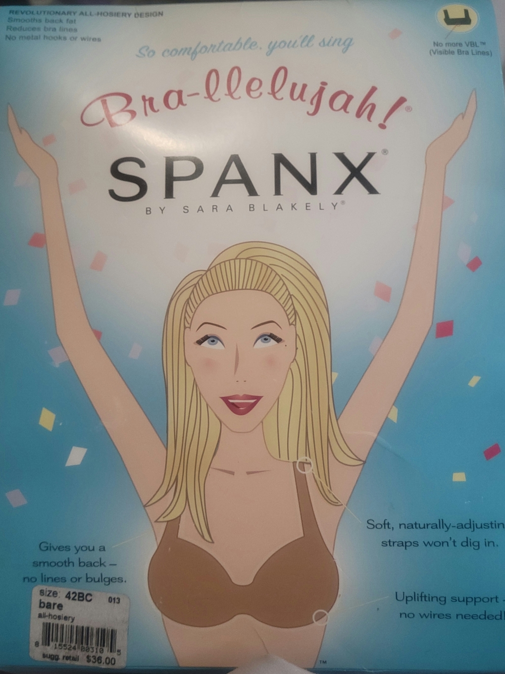Open Box Sz 42BC SPANX Bra-lllelujah! Seamless Bare Bra - Tan